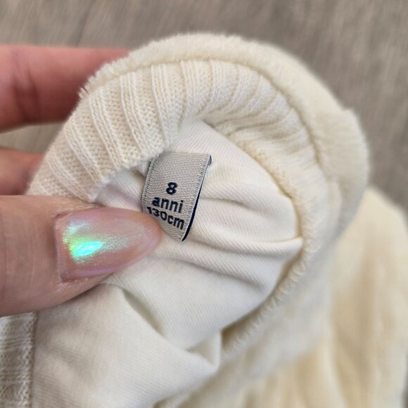 Moncler Kids Cable Knit Sweater Size 8 Anni 130cm White Cotton & Wool winter - Picture 6 of 14